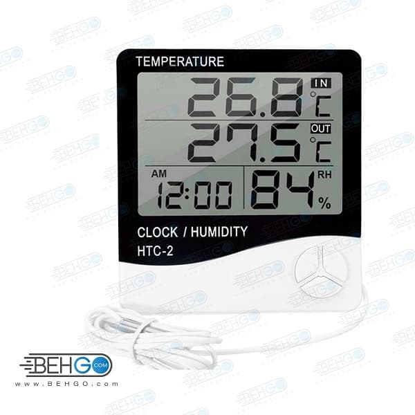 رطوبت سنج و دماسنج دیجیتال سیم دار مدل HTC-2