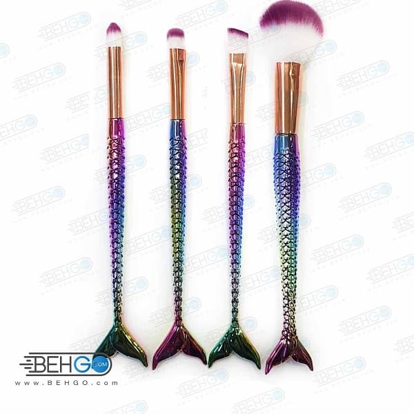 ست برس آرایشی طرح پری دریایی بسته 4 عددی