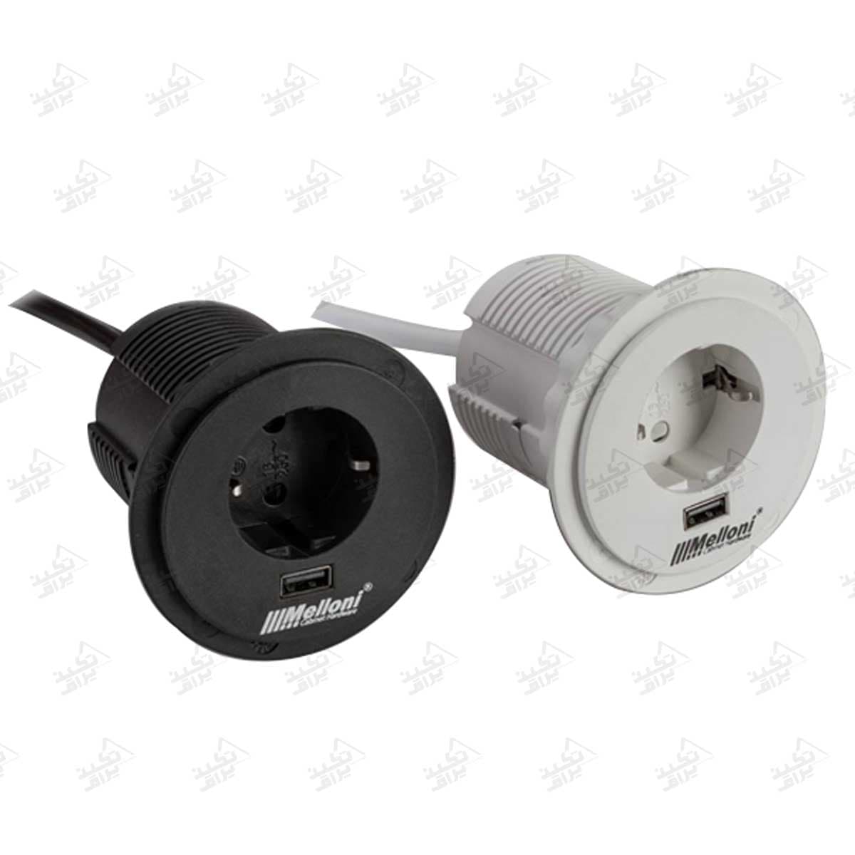 پریز توکار کابینتی گرد ملونی مدل 10034 — تصویر ۴