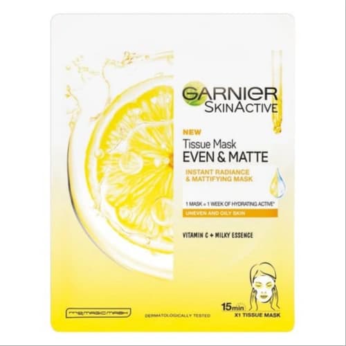 ماسک صورت ورقه ای گارنیه Garnier مدل Even And Matte Vitamin C وزن 28 گرم — تصویر ۲