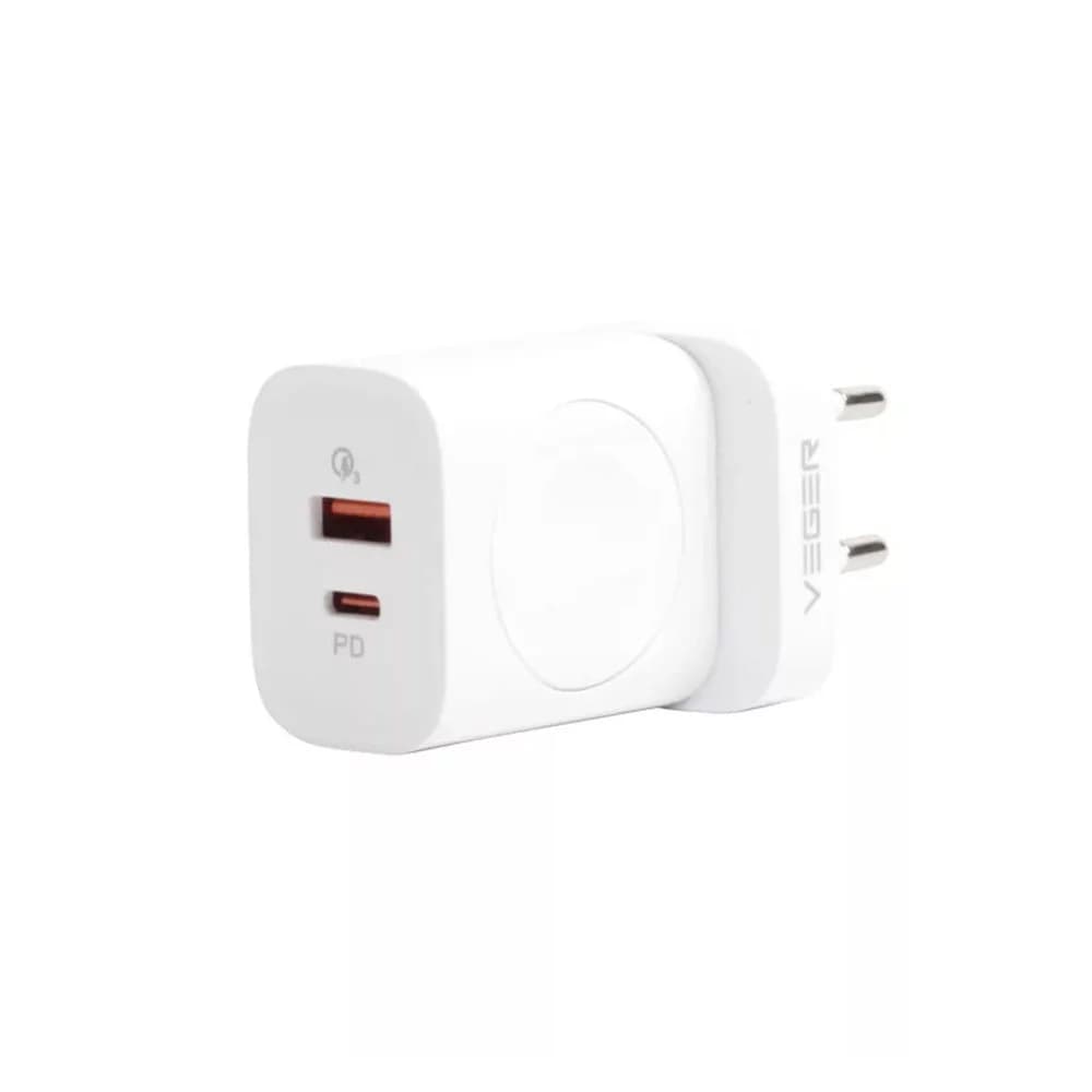 شارژر دیواری وگر PD 20W با قابلیت شارژ اپل واچ — تصویر ۳