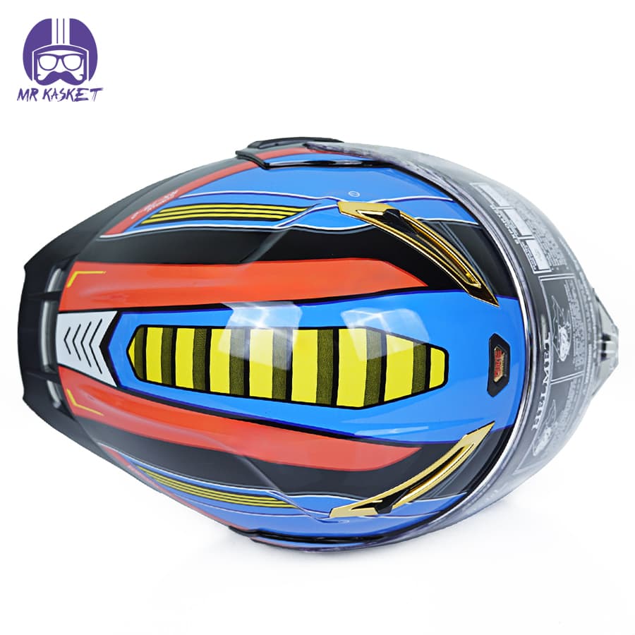 کلاه کاسکت فک متحرک کایک مدل Black Blue Mecha — تصویر ۶