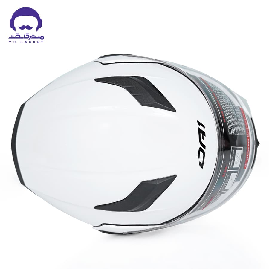 کلاه کاسکت فک متحرک دی ای وان 101 مدل White Shine — تصویر ۵