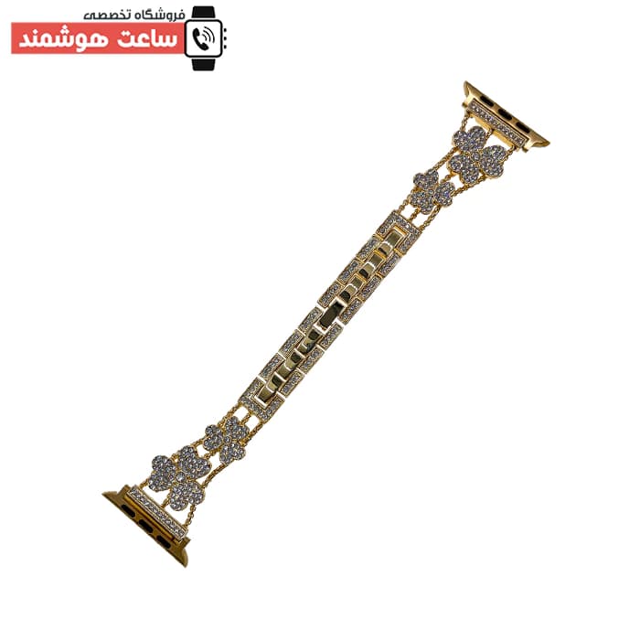 بند اپل واچ طرح گل نگین دار 1460 — تصویر ۳