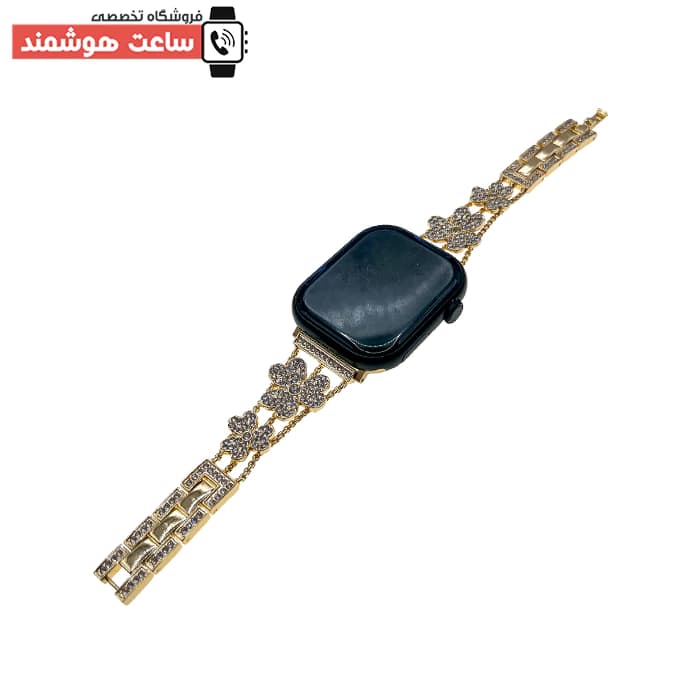 بند اپل واچ طرح گل نگین دار 1460 — تصویر ۵