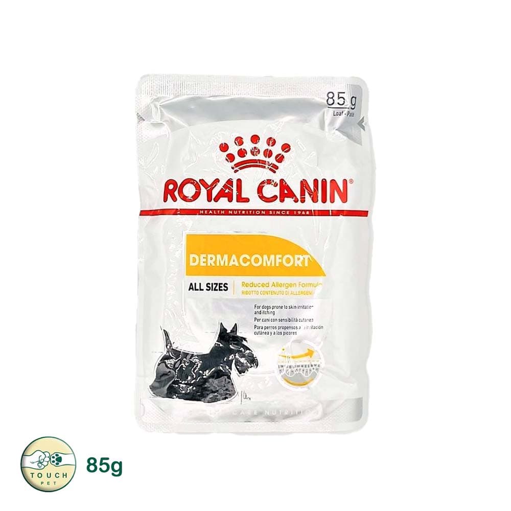 پوچ سگ رویال کنین مدل درما کامفورت Derma Comfort برای پوست و موی حساس رویال کنین 85 گرم
