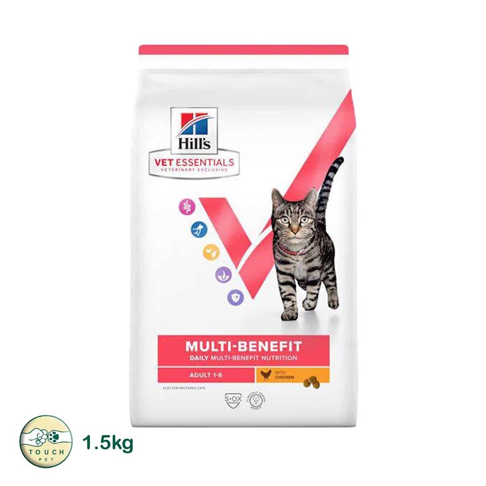 غذای خشک گربه هیلز مولتی بنفیت با طعم مرغ Hill’s Multi-Benefit Cat Food With Chicken وزن 1.5 کیلوگرم