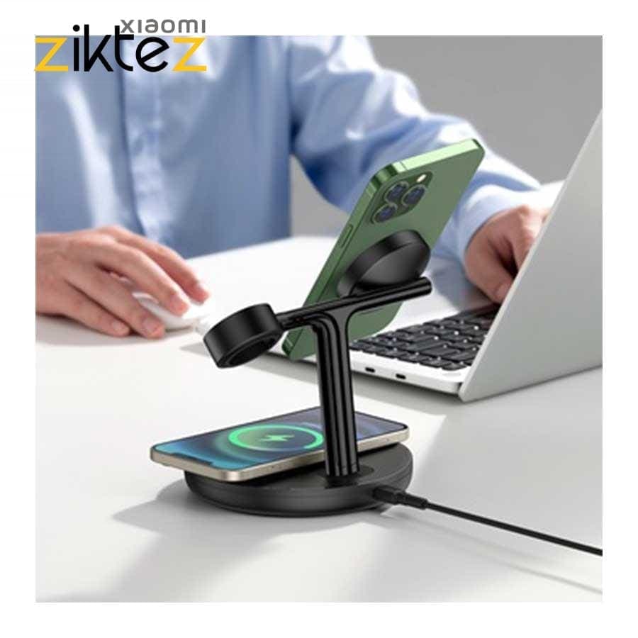 استند و شارژر وایرلس مگنتی بیسوس مدل WXTE000001 (نسخه اورجینال آکبند) — تصویر ۵