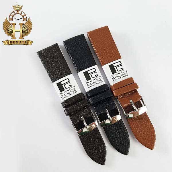 بند چرم ساعت مچی برند پی جی طرح فلوتز بدون دوخت PG20310 (سایز 20)
