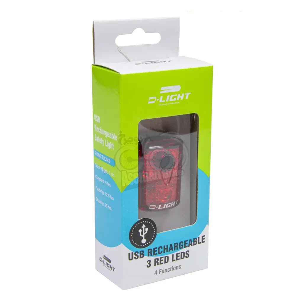 خرید چراغ عقب دوچرخه D-Light CG211R شارژی — تصویر ۵