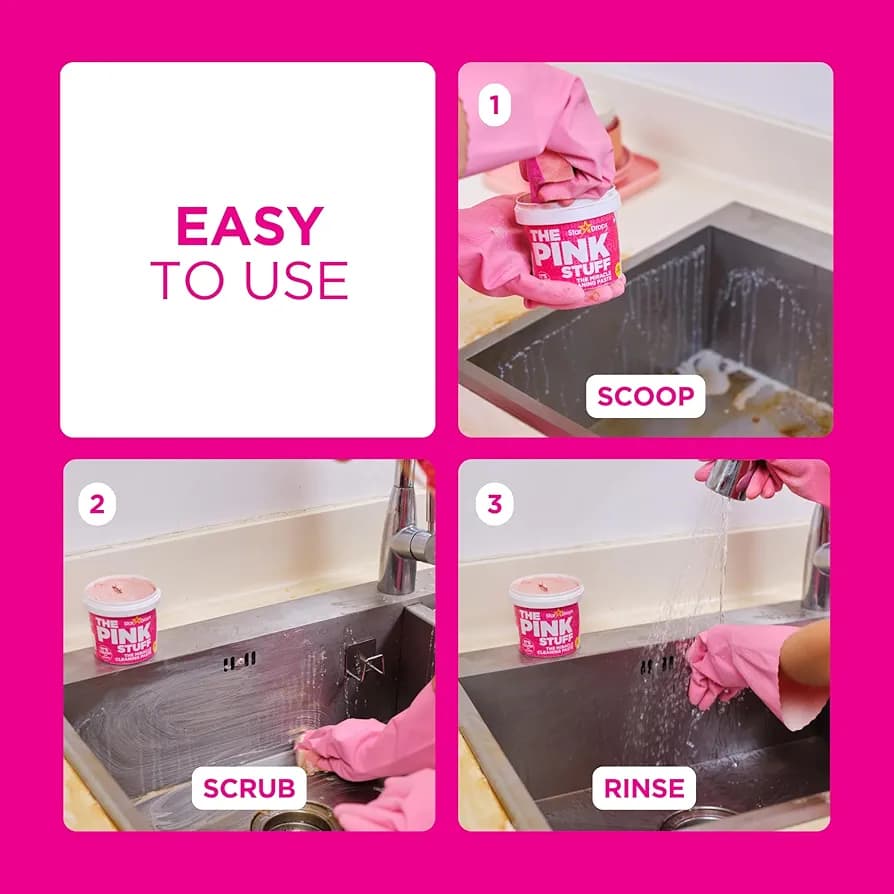 خمیر تمیز‌کننده چندمنظوره پینک استاف اروپایی 850 گرم | The Pink Stuff Miracle Cleaning Paste — تصویر ۲