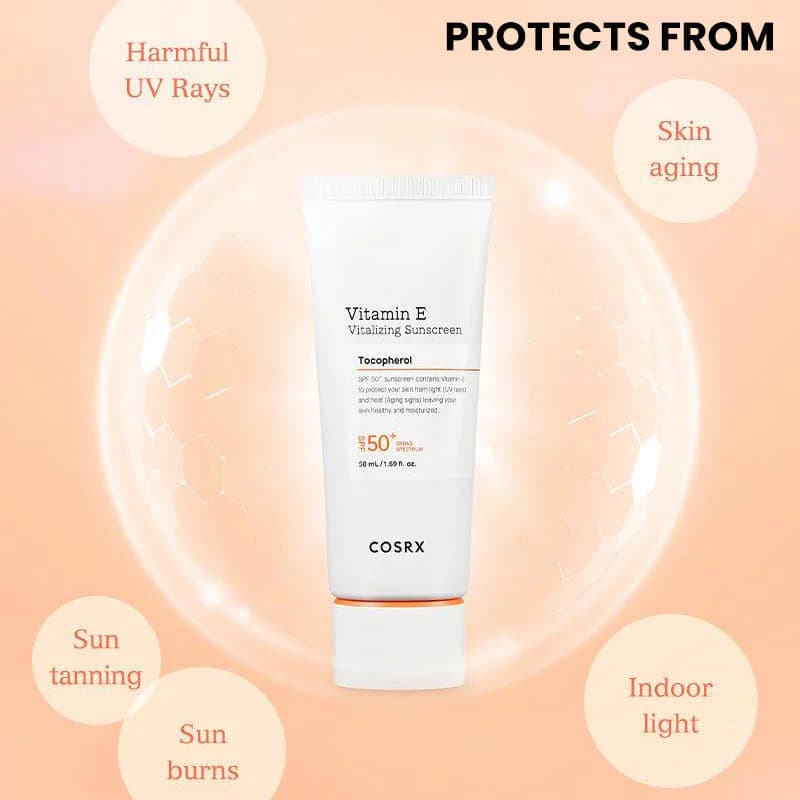 ضد آفتاب ویتامین E توکوفرول کوزارکس COSRX Vitamin E Vitalizing Sunscreen Tocopherol 50 ml — تصویر ۵