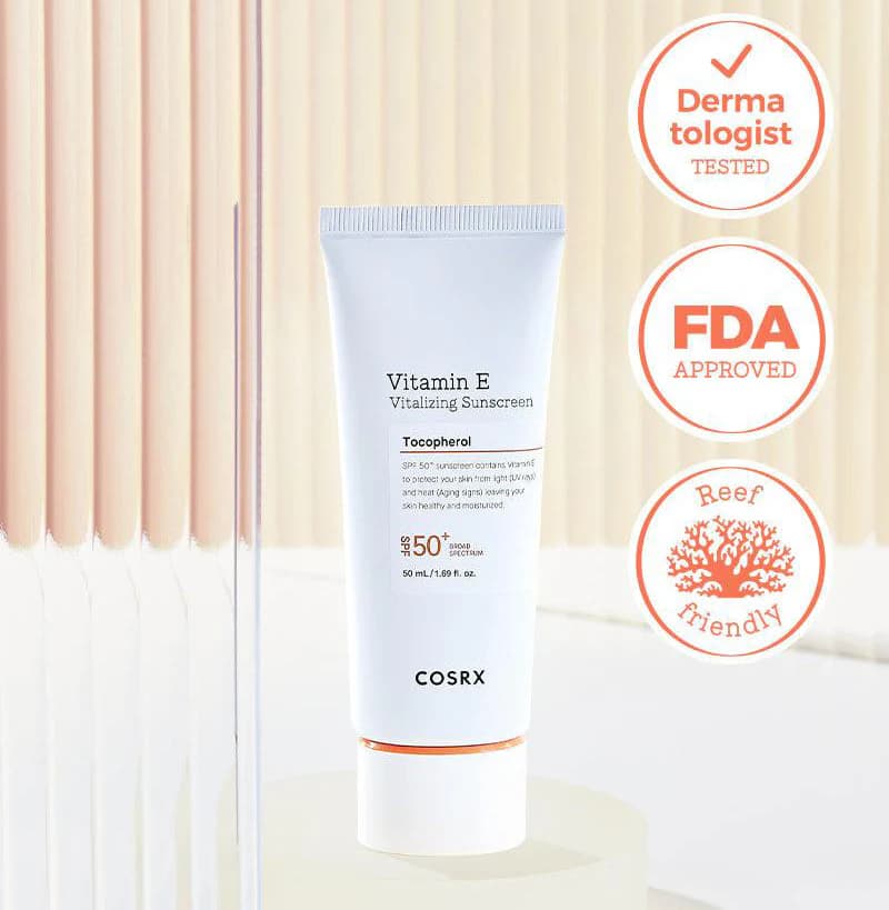 ضد آفتاب ویتامین E توکوفرول کوزارکس COSRX Vitamin E Vitalizing Sunscreen Tocopherol 50 ml — تصویر ۶