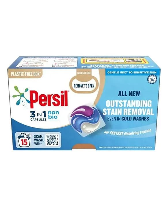 قرص لباسشویی پرسیل نان‌بیو پوست حساس و کودکان ۱۵ عدد | Persil 3in1 Non Bio Capsules 15tab