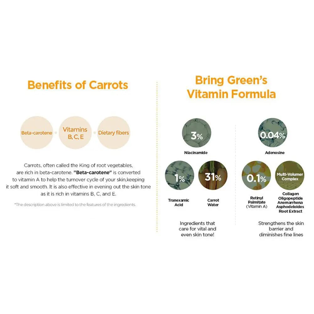 کرم ویتامینه دور چشم و صورت هویج برینگ گرین – پک دوتایی | BRINGGREEN CARROT EYE CREAM & FACE — تصویر ۲
