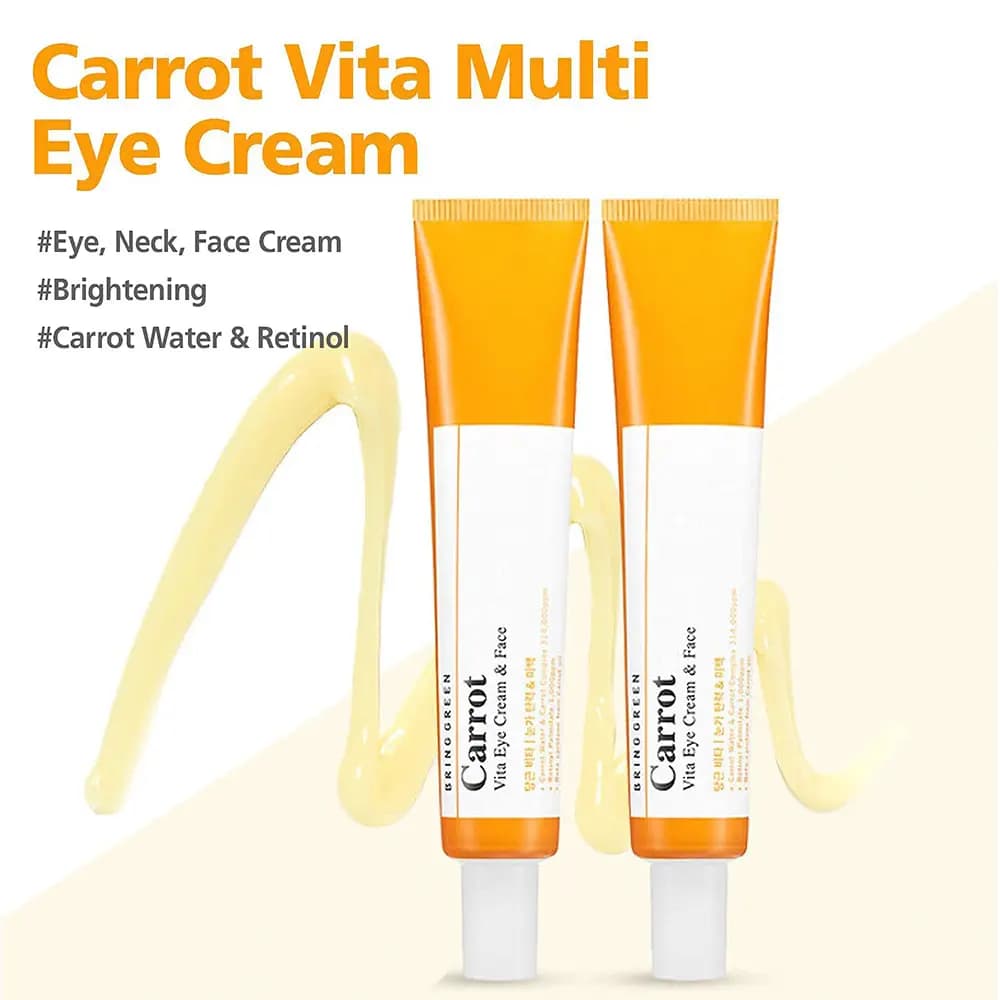 کرم ویتامینه دور چشم و صورت هویج برینگ گرین – پک دوتایی | BRINGGREEN CARROT EYE CREAM & FACE — تصویر ۳