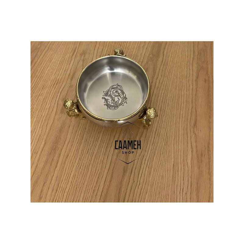 ظرف پذیرایی سه فرشته استیل برنج 40221 — تصویر ۲