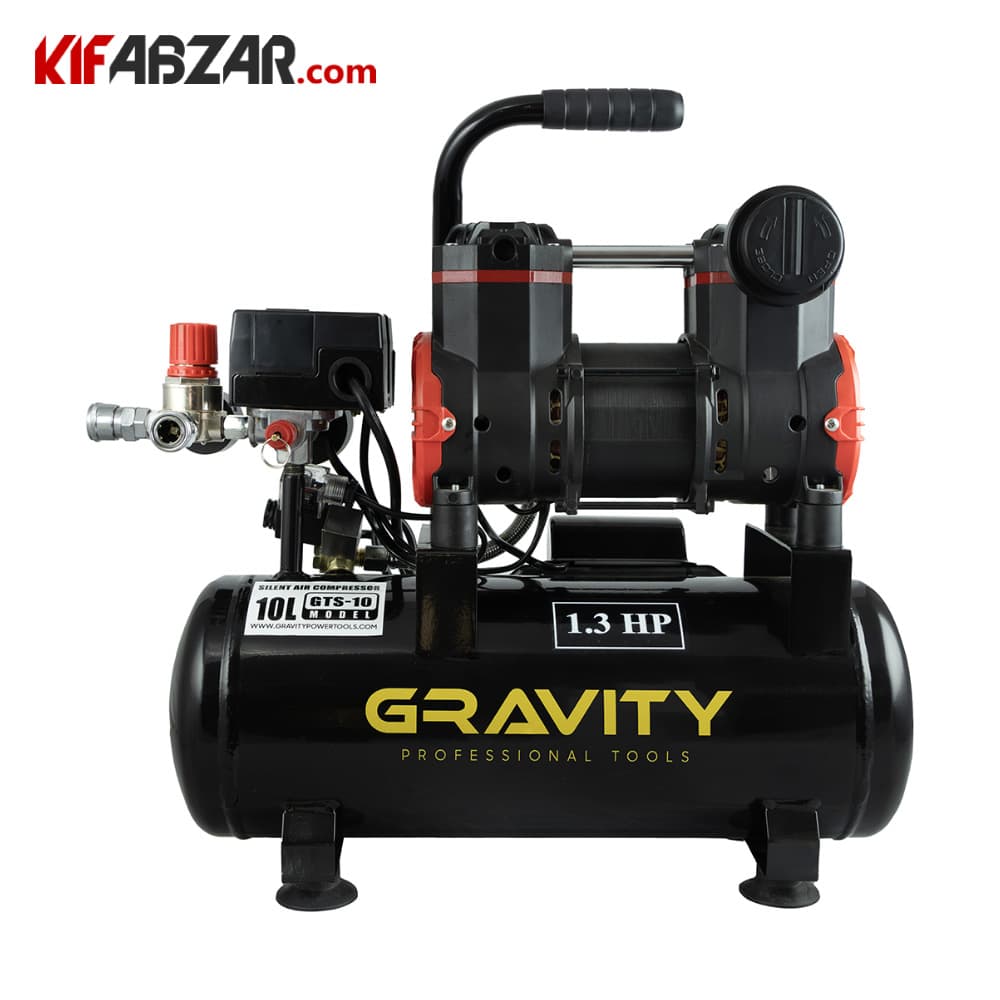 کمپرسور باد سایلنت 10 لیتری گراویتی مدل GTS-10 — تصویر ۲