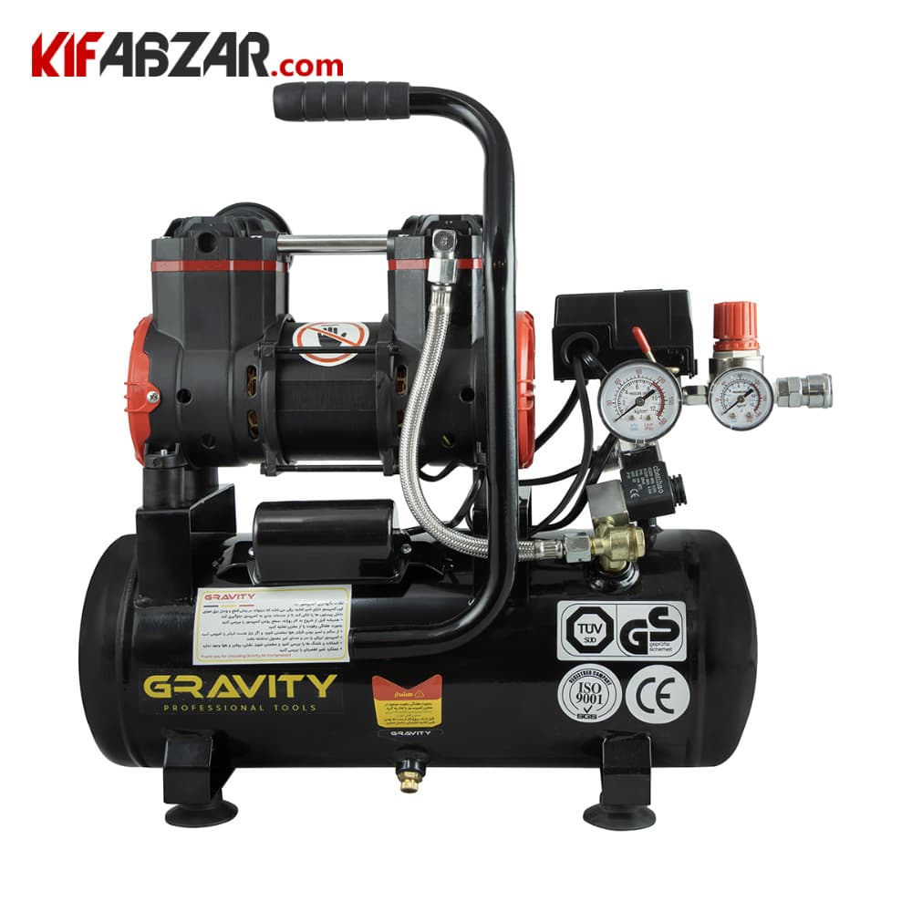 کمپرسور باد سایلنت 10 لیتری گراویتی مدل GTS-10 — تصویر ۴