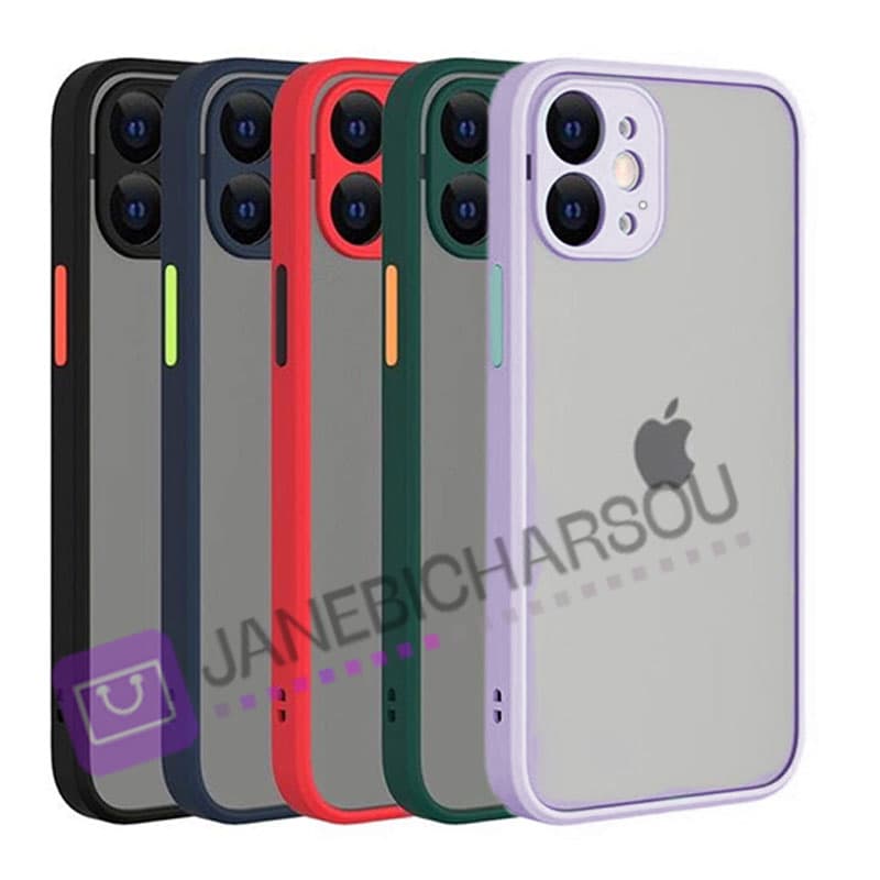 قاب پشت مات دوررنگی محافظ لنزدار برای مدل آیفون Iphone 12 Pro max