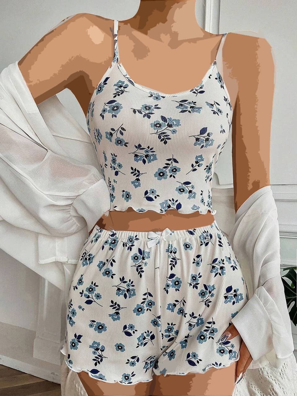 ست تاپ و شورتک کبریتی ریژان Rijan مدل بهار کد 4031204