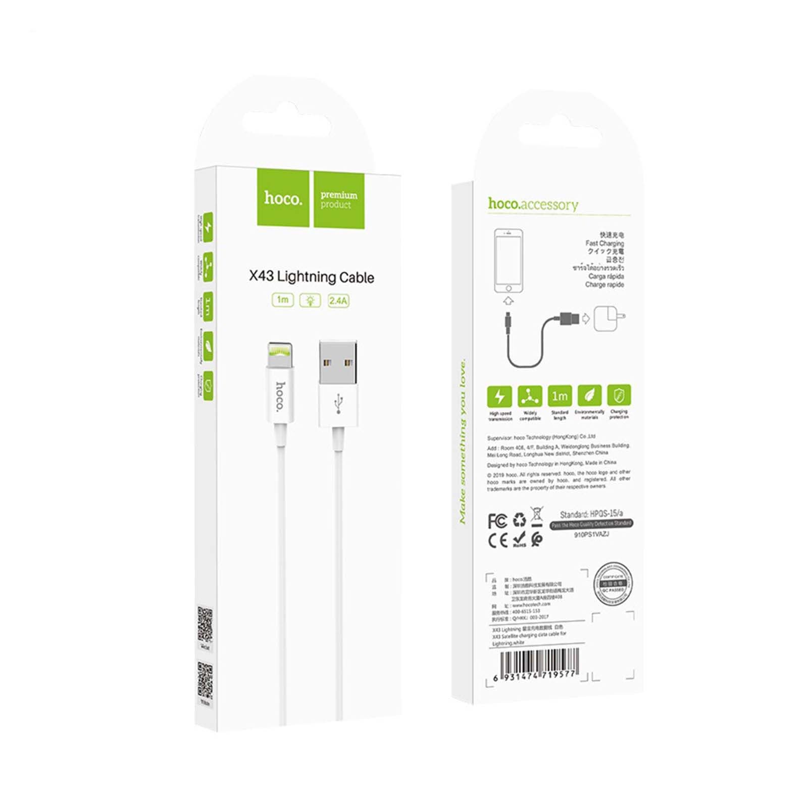 کابل تبدیل USB به لایتنینگ هوکو مدل X43 به طول 1 متر — تصویر ۲