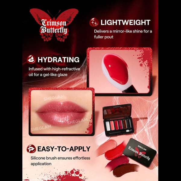 پالت رژ لب شیگلم از کالکشن Crimson Butterfly مدل Phantom’s Kiss — تصویر ۵