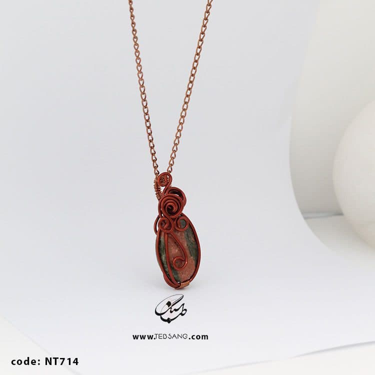 گردنبند زنانه سنگ جاسپر کد NT-714