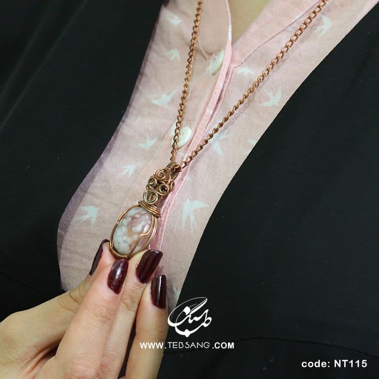 گردنبند زنانه سنگ عقیق NT-115 — تصویر ۲