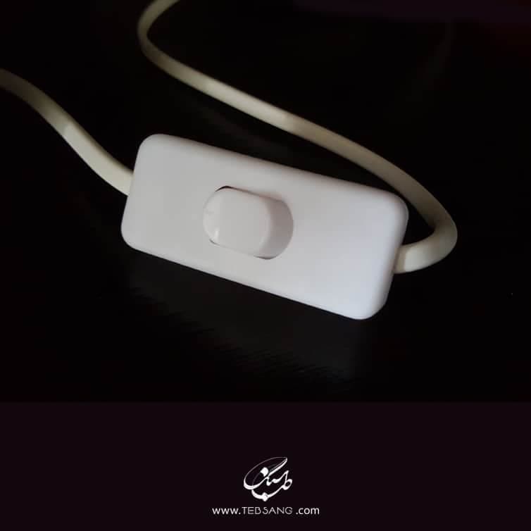 آباژور سنگ نمک طرح ماه گل پایه چوبی — تصویر ۸