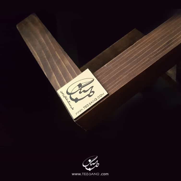 آباژور سنگ نمک طرح ماه گل پایه چوبی — تصویر ۶