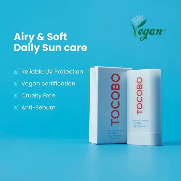 ضد آفتاب استیکی توکوبو مدل Cotton Soft مناسب انواع پوست با SPF50 حجم 50 میل — تصویر ۳