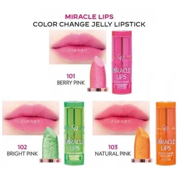 رژ لب ژله ای حرارتی گلدن رز مدل Miracle شماره 101 — تصویر ۲