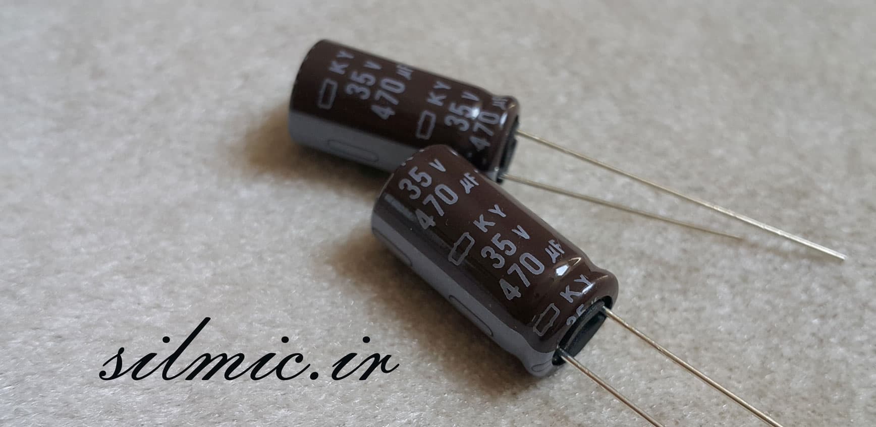 خازن 470 میکرو فاراد 35 ولت NIPPON ژاپن سری KY با ویژگی ULTRA LONG LIFE