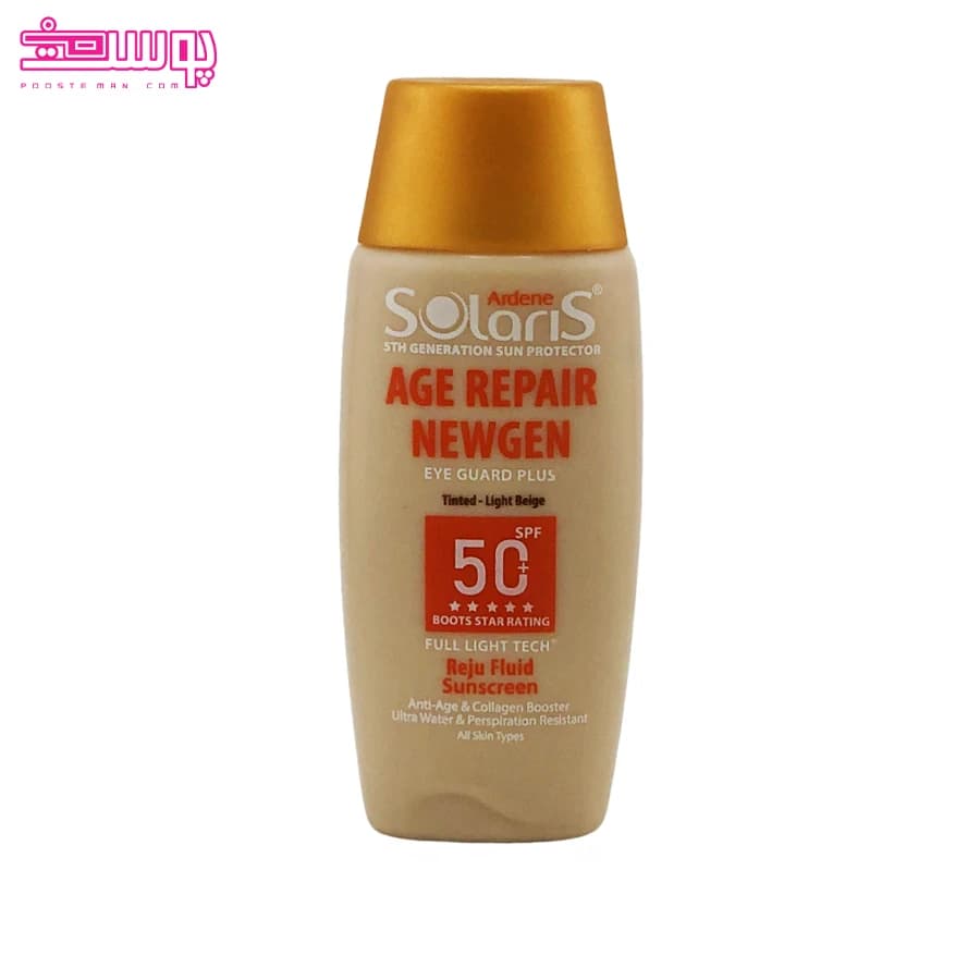 فلوئید ضد آفتاب رنگی ایج ریپیر نیوژن SPF50 سولاریس حجم 75ml — تصویر ۲