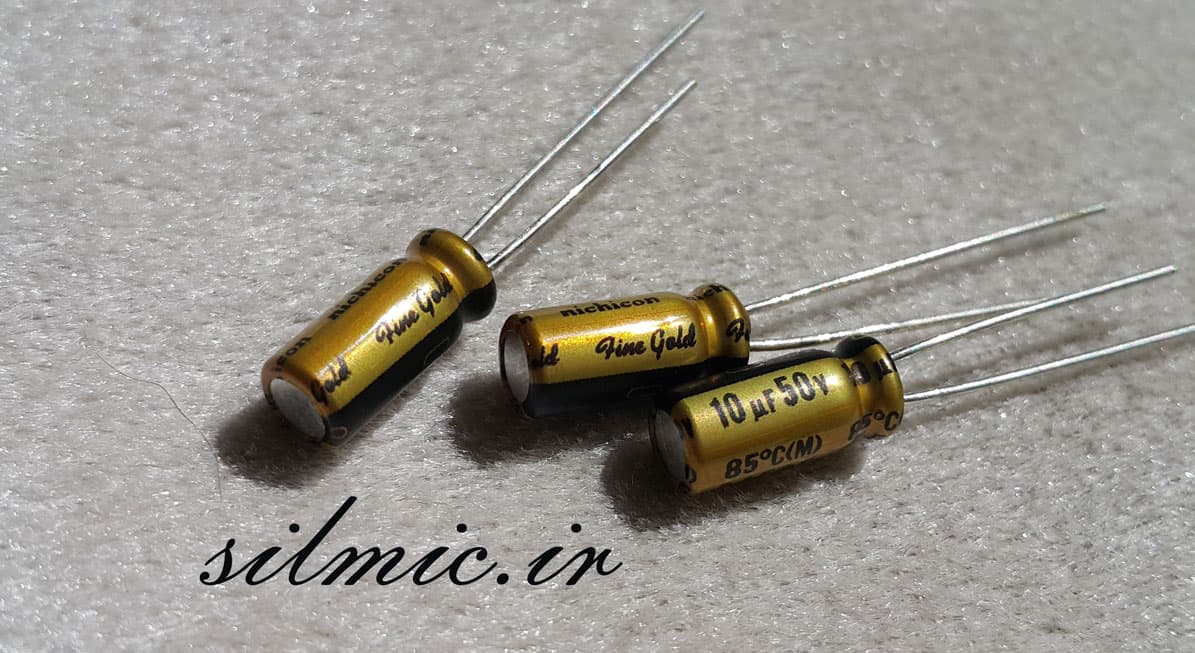 خازن 10 میکرو فاراد 50 ولت nichicon سری FG های گرید صوتی MUSE fine gold