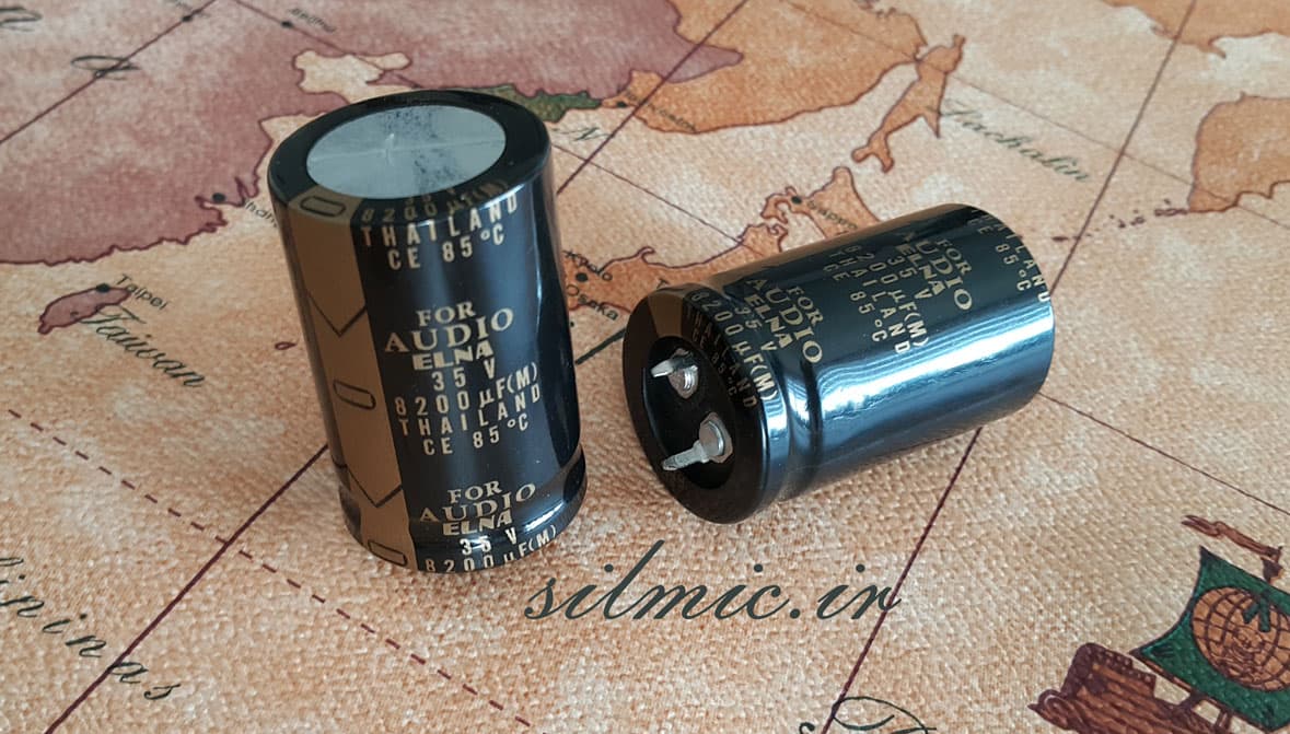 خازن های گرید صوتی 8200 میکرو فاراد 35 ولت ELNA ژاپن سری حرفه ای LAO — تصویر ۲