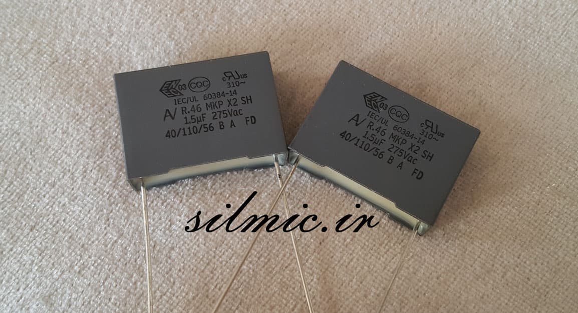 خازن 1.5 میکرو فاراد 275 ولت ac ساخت arcotronics ایتالیا با فیلتر EMI سری MKP — تصویر ۲