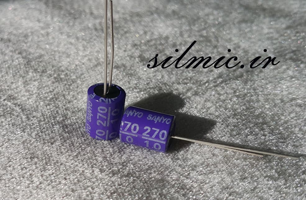 خازن جامد های فای 270 میکرو فاراد 10 ولت os-con ساخت sanyo ژاپن سری SP