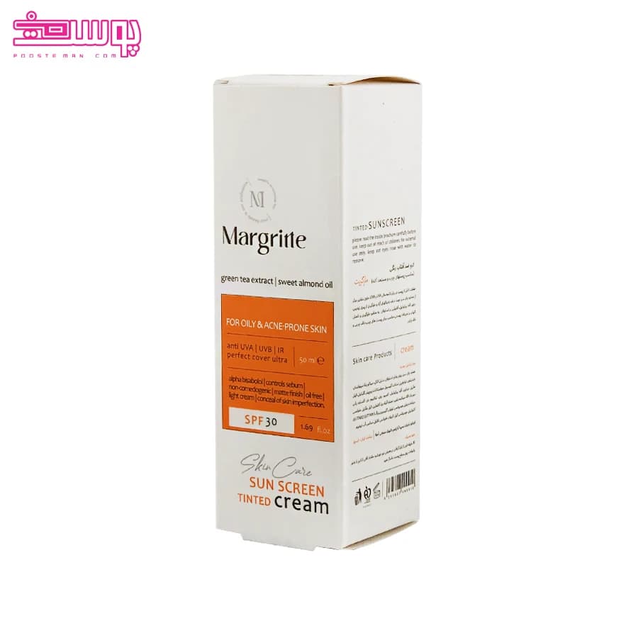 کرم ضد آفتاب رنگی پوست های چرب و مستعد آکنه مارگریتspf30 حجم 50ml — تصویر ۳