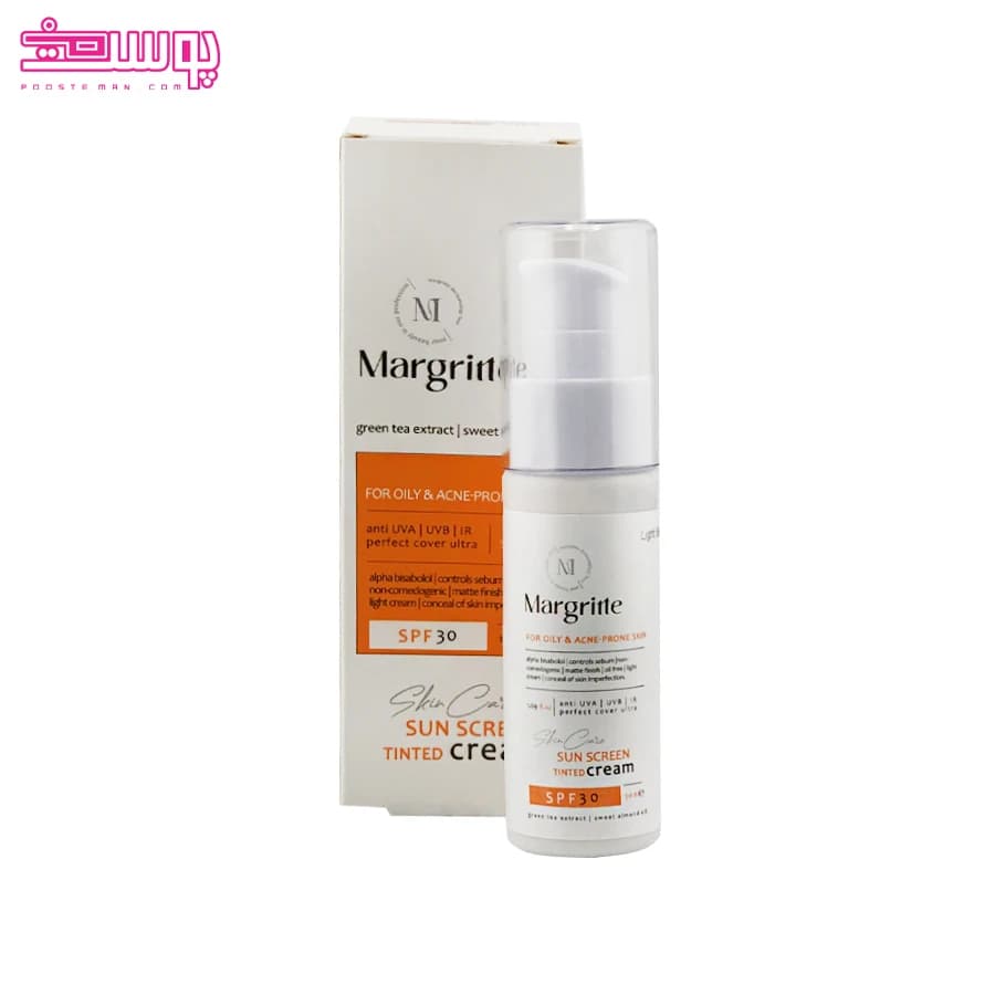 کرم ضد آفتاب رنگی پوست های چرب و مستعد آکنه مارگریتspf30 حجم 50ml — تصویر ۲