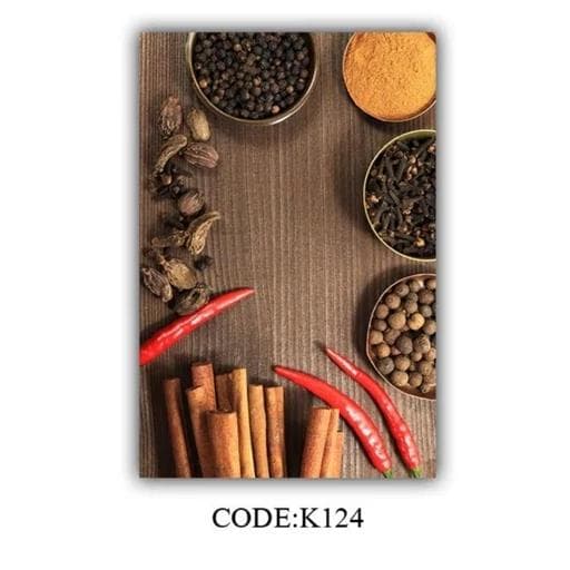 فرش ماشینی چاپی | فرشینه آشپزخانه هازان ترک طرح قهوه و ادویه K124 (پس کرایه) — تصویر ۲