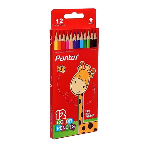 مداد رنگی 12 رنگ پنتر Panter جعبه مقوایی — تصویر ۲