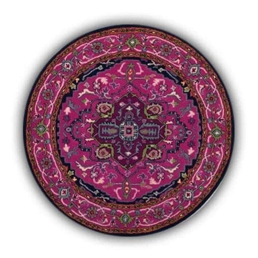 فرش ماشینی چاپی | فرشینه گرد مخمل هازان تُرک ضد سُر کد D146 (پس کرایه) — تصویر ۲