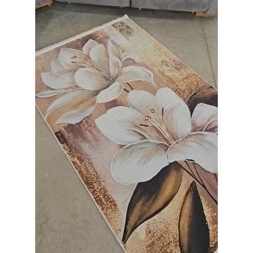 فرش ماشینی چاپی | فرشینه هازان ترک طرح گل کدh492 (پس کرایه)