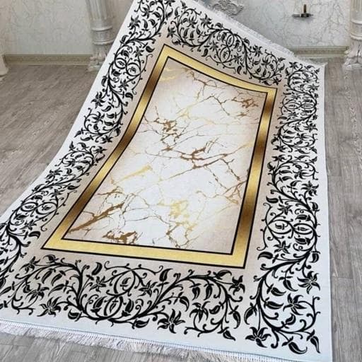 فرش مدرن سفید طلایی هازان ترک کد h413 (پس کرایه) — تصویر ۵