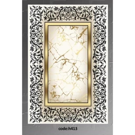 فرش مدرن سفید طلایی هازان ترک کد h413 (پس کرایه) — تصویر ۴