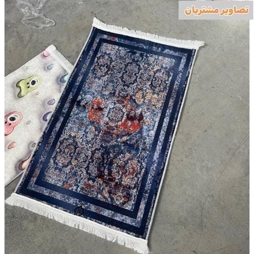 فرش ماشینی چاپی | فرشینه هازان ترک آبی مدرن کدh395 (پس کرایه) — تصویر ۶