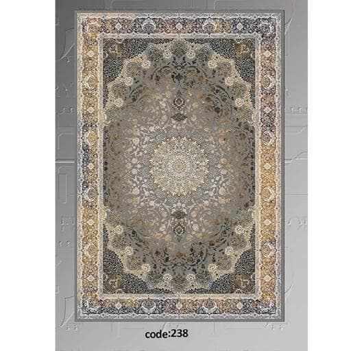 فرش ماشینی چاپی | فرشینه مخمل تُرک طرح مدرن کد h238 (پس کرایه) — تصویر ۲