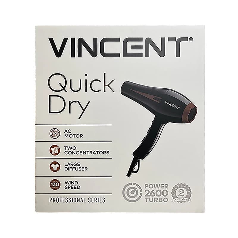 سشوار وینسنت مدل 7326 Quick Dry با 2 سال گارانتی شکوفامنش — تصویر ۲